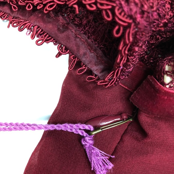 Vivienne Tam DRESS Red Silk Lace Yoke Shift Dress - Picture 4 of 8